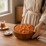 سرو برگه زردآلو روستاژ در فضای گرم خانه