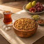 پذیرایی با توت خشک روستاژ و چای ایرانی