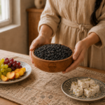چیدن میز پذیرایی با مویز سیاه روستاژ