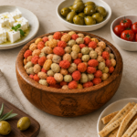بادام زمینی روکش دار روستاژ روی میز مزه مدرن